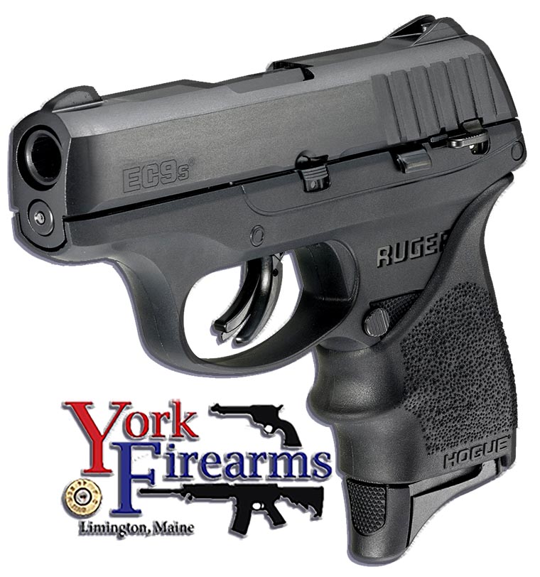 Ruger EC9s 9MM 7R 3.12" with Hogue Beavertail HandALL grip sleeve 13211